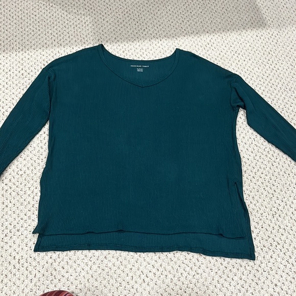 American Eagle Long Thin Green Knit Sweater, women's size XS - Picture 2 of 11